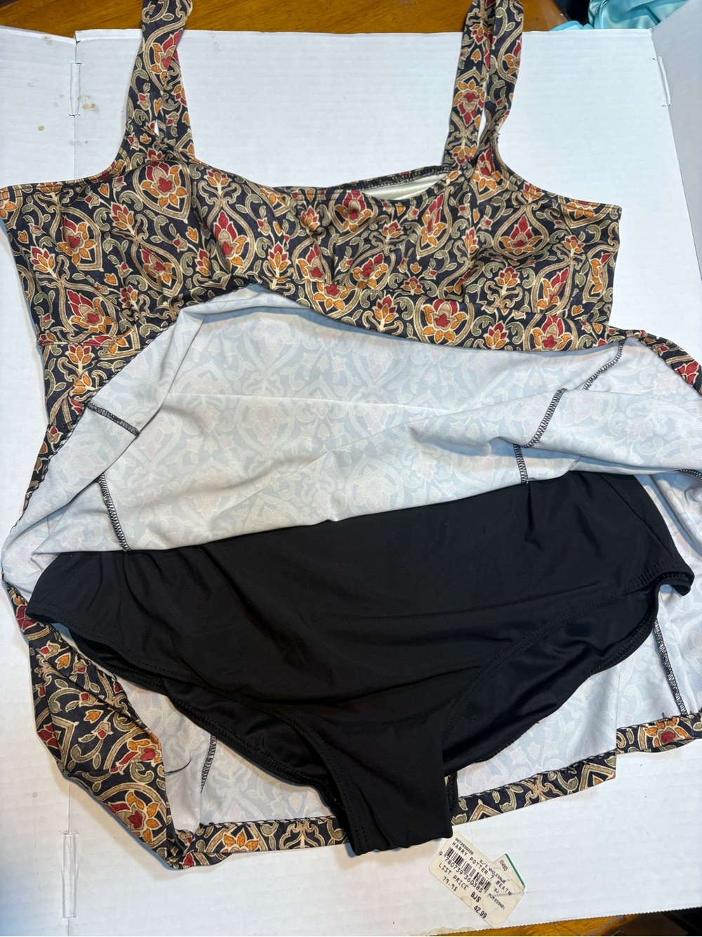 It Figures! tankini swim top dress multi-color geometric ikat bohemian 20w - Picture 10 of 11